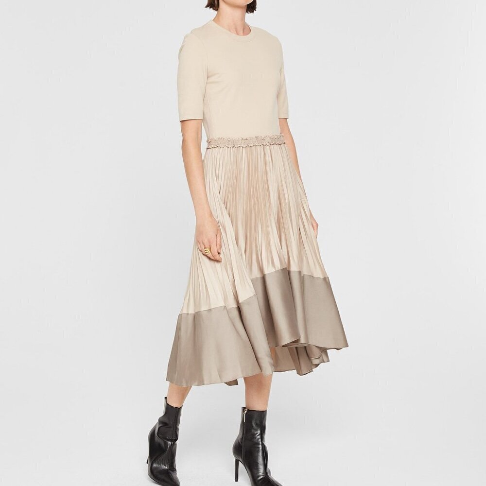CLUB‎ MONACO Mixed Media Pleated High-low Dress